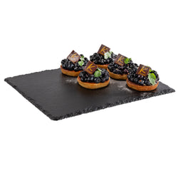 (6 sztuk) Płytka z naturalnego łupka - GN 1/2 - 325x265mm - Czarna