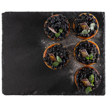 (6 sztuk) Płytka z naturalnego łupka - GN 1/2 - 325x265mm - Czarna - Prime Gastro