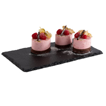 (6 sztuk) Płytka z naturalnego łupka - GN 1/3 - 325x176mm - Czarna - Prime Gastro