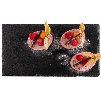 (6 sztuk) Płytka z naturalnego łupka - GN 1/3 - 325x176mm - Czarna - Prime Gastro