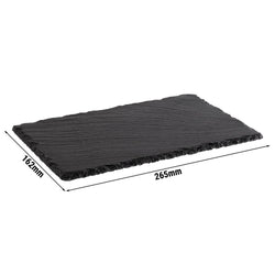 (6 sztuk) Płytka z naturalnego łupka - GN 1/4 - 265x162mm - Czarna