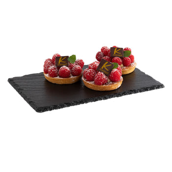 (6 sztuk) Płytka z naturalnego łupka - GN 1/4 - 265x162mm - Czarna - Prime Gastro