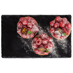 (6 sztuk) Płytka z naturalnego łupka - GN 1/4 - 265x162mm - Czarna