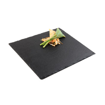 (6 sztuk) Płyta z naturalnego łupka - 250 x 250 mm - czarna - Prime Gastro