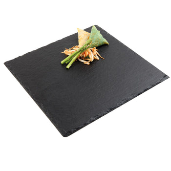 (6 sztuk) Płyta z naturalnego łupka - 300 x 300 mm - czarna - Prime Gastro