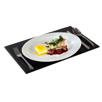 (6 sztuk) Płyta z naturalnego łupka - 450 x 300 mm - czarna - Prime Gastro