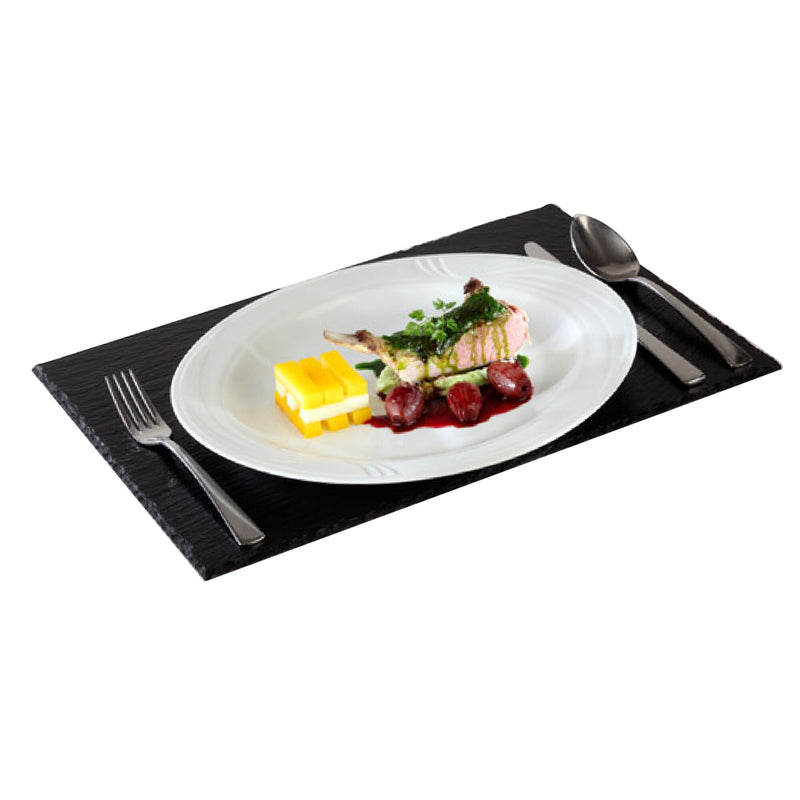 (6 sztuk) Płyta z naturalnego łupka - 450 x 300 mm - czarna