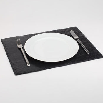 (6 sztuk) Płyta z naturalnego łupka - 450 x 300 mm - czarna - Prime Gastro