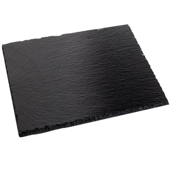 (6 sztuk) Płytka z naturalnego łupka - zestaw 4 sztuk - 100 x 100 mm - czarna - Prime Gastro