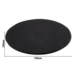 (6 sztuk) Płytka z naturalnego łupka - Ø 330 mm - czarna