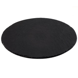 (6 sztuk) Płytka z naturalnego łupka - Ø 330 mm - czarna