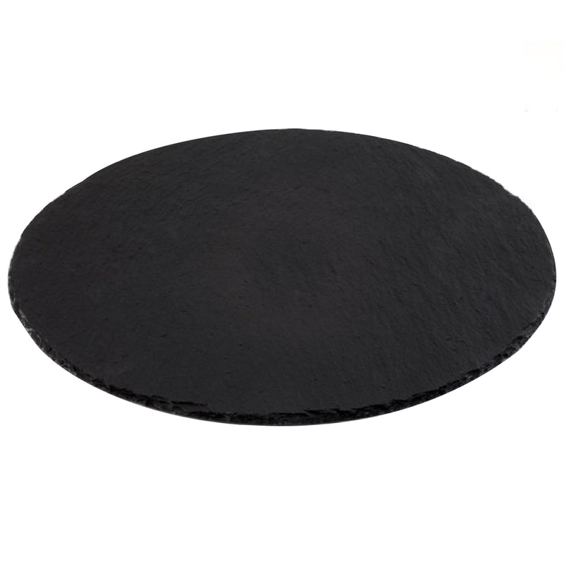 (6 sztuk) Płytka z naturalnego łupka - Ø 330 mm - czarna