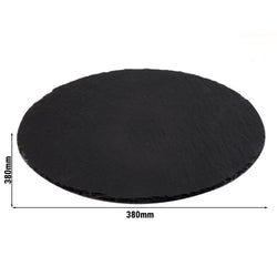 (6 sztuk) Płyta z naturalnego łupka - Ø 380 mm - czarna