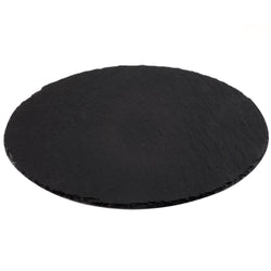 (6 sztuk) Płyta z naturalnego łupka - Ø 380 mm - czarna