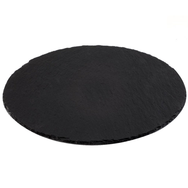 (6 sztuk) Płyta z naturalnego łupka - Ø 380 mm - czarna
