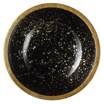 (6 sztuk) Miska - MANGO - drewno - 0,8 litra - Ø 200 mm - czarno-złota - Prime Gastro