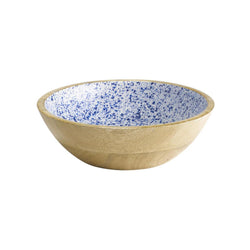 (6 sztuk) Miska - MANGO - drewno - 1,1 litra - Ø 240 mm - biało - niebieska