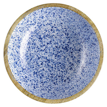 (6 sztuk) Miska - MANGO - drewno - 1,1 litra - Ø 240 mm - biało-niebieska - Prime Gastro