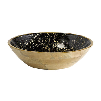 (6 sztuk) Miska - MANGO - drewno - 4 litry - Ø 370 mm - czarno-złota - Prime Gastro