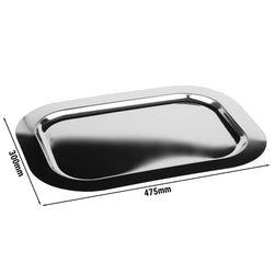 (6 sztuk) Taca - FINESSE - stal nierdzewna - 475 x 300 mm - wysokość: 15 mm