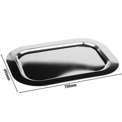 (6 sztuk) Taca - FINESSE - stal nierdzewna - 700 x 495 mm - wysokość: 65 mm
