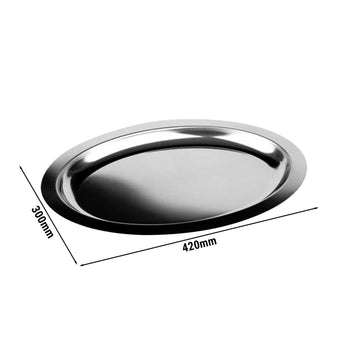 (6 sztuk) Taca - FINESSE - stal nierdzewna - 420 x 300 mm - wysokość: 20 mm - Prime Gastro