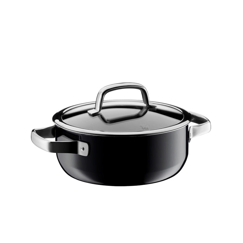 WMF | Fusiontec Mineral – rondel – Ø 200 mm – 2,4 litra – wraz z pokrywką szklaną – czarny