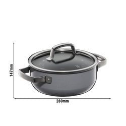 WMF | Fusiontec Mineral – rondel – Ø 200 mm – 2,4 litra – wraz z pokrywką szklaną – Platinum