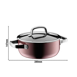 WMF | Fusiontec Mineral – rondel – Ø 200 mm – 2,4 litra – wraz z pokrywką szklaną – Rose Quartz