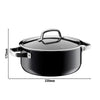 WMF | Garnek niski FUSIONTEC MINERAL – Ø 240 mm – 4,4 L – ze szklaną pokrywką – czarny