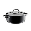 WMF | Garnek niski FUSIONTEC MINERAL – Ø 240 mm – 4,4 L – ze szklaną pokrywką – czarny