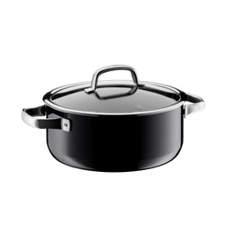 WMF | Fusiontec Mineral – rondel – Ø 240 mm – 4,4 litra – wraz z pokrywką szklaną – czarny