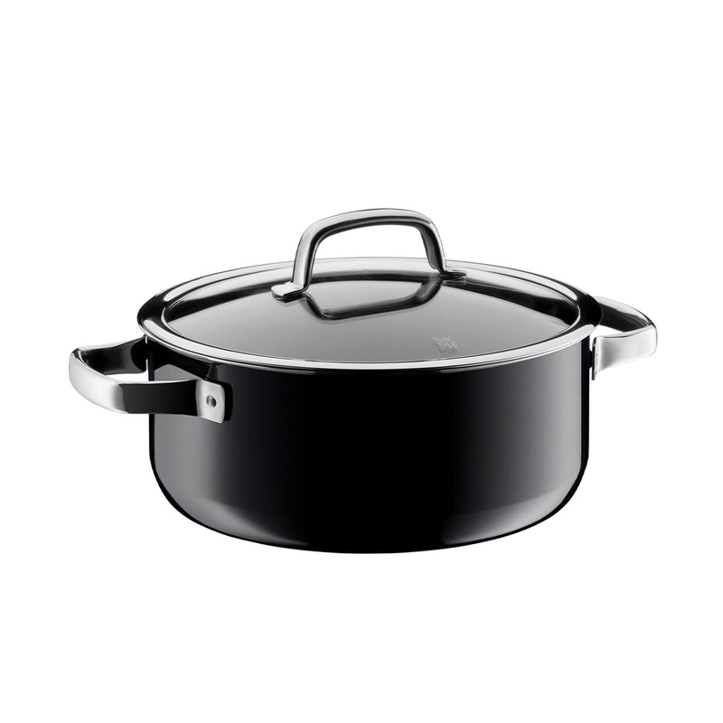 WMF | Fusiontec Mineral – rondel – Ø 240 mm – 4,4 litra – wraz z pokrywką szklaną – czarny