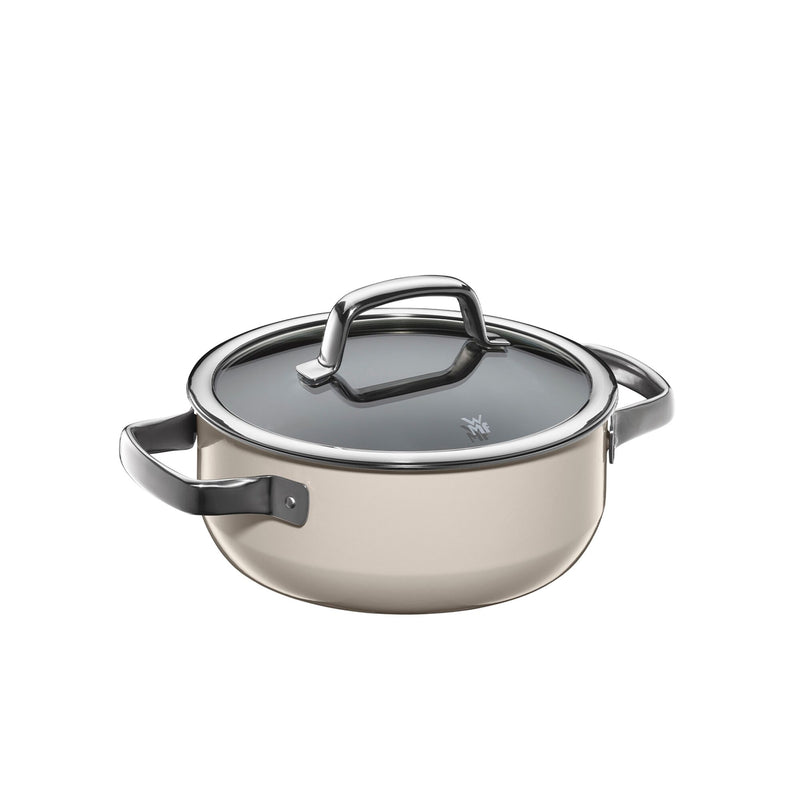 WMF | Fusiontec Mineral – rondel – Ø 200 mm – 2,4 litra – wraz z pokrywką szklaną – kolor makadamia