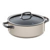 WMF | Garnek niski FUSIONTEC MINERAL – Ø 280 mm – ze szklaną pokrywką – makadamia