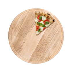 Talerz do pizzy – drewno – Ø 300 mm – z rowkiem na sok
