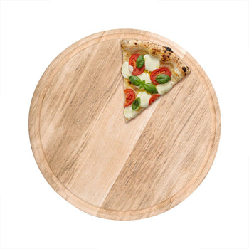 Drewniany talerz do pizzy - Ø 300 mm - z rowkiem