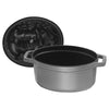 STAUB | LA COCOTTE – Cocotte – pokrywka do potraw wieprzowych – owalna – 170 mm – żeliwo – kolor grafitowo-szary