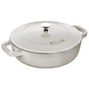 STAUB | BRAISERS – brytfanna z pokrywką z systemem skraplania pary – Ø 240 mm – żeliwo – biała trufla