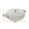 STAUB | BRAISERS – brytfanna z pokrywką z systemem skraplania pary – Ø 280 mm – żeliwo – biała trufla