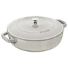 STAUB | BRAISERS – brytfanna z pokrywką z systemem skraplania pary – Ø 280 mm – żeliwo – biała trufla