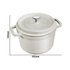 STAUB | LA COCOTTE - głębokie- Ø 240mm - Żeliwo - Biała trufla