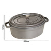 STAUB | LA COCOTTE – Cocotte – owalna – 330 mm – żeliwo – kolor grafitowo-szary