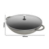 STAUB | SPECIALITIES – Wok z pokrywką szklaną – Ø 370 mm – żeliwo – kolor grafitowo-szary