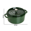 STAUB | LA COCOTTE – Cocotte – Ø 260 mm – żeliwo – kolor zielony bazylia