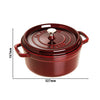 STAUB | LA COCOTTE – Cocotte – Ø 260 mm – żeliwo – kolor grenadynowy