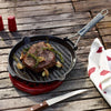 STAUB | PATELNIE GRILLOWE – patelnia grillowa z dziobkiem – Ø 280 mm – żeliwo – czarna