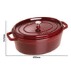 STAUB | LA COCOTTE – Cocotte – owalna – 330 mm – żeliwo – kolor grenadynowy