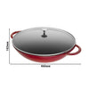 STAUB | SPECIALITIES – Wok z pokrywą szklaną – Ø 370 mm – żeliwo – kolor wiśniowy