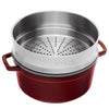 STAUB | LA COCOTTE - Cocotte z wkładką do gotowania na parze - Ø 260mm - Żeliwo - Grenadynowa czerwień